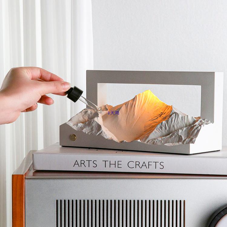 Golden Mountain Sunrise Night Light: Perfect Aroma Lamp for Weddings, Housewarmings, Birthdays, and More.