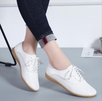 Mode Neue Echtleder Schuhe Frau Weiche Schuhe für Frauen Ballerinas Größe 36-41 Damen Schnürschuhe Rutschfeste Slipper