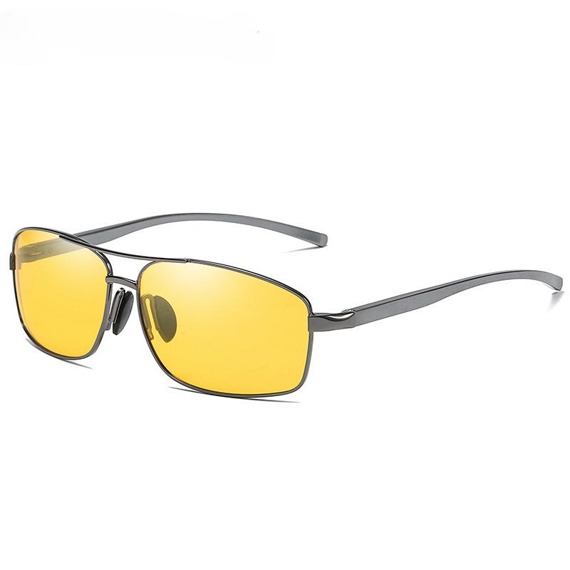 

Неполяризованные Модные Классические Квадратные Металлические Очки от Солнца для Женщин и Мужчин, Очки для Вождения Ночного Видения night vision серый