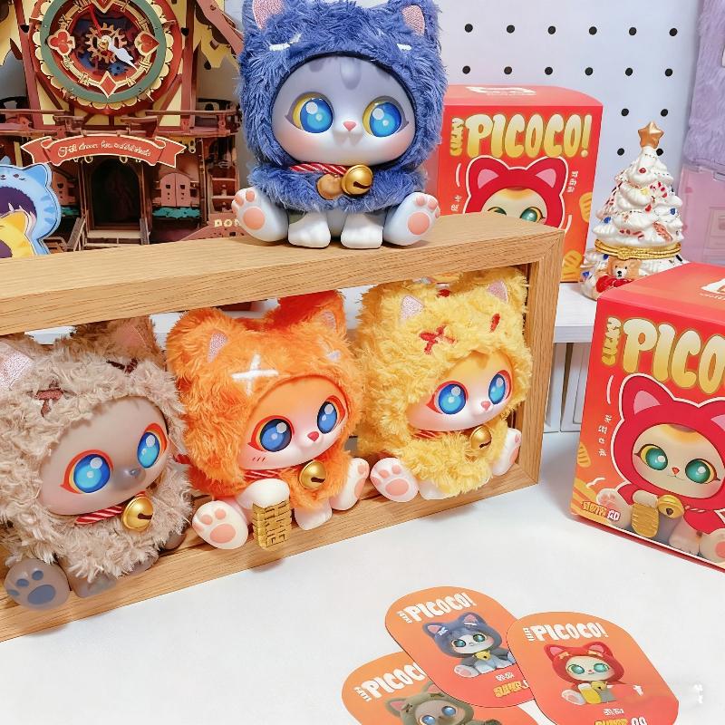 In Stock SUPERGG Lucky PICOCO Cloak Cat Series Plush Blind Box Maneki Neko Pendant Cute Doll desktop ornament Surprise Gift Toy