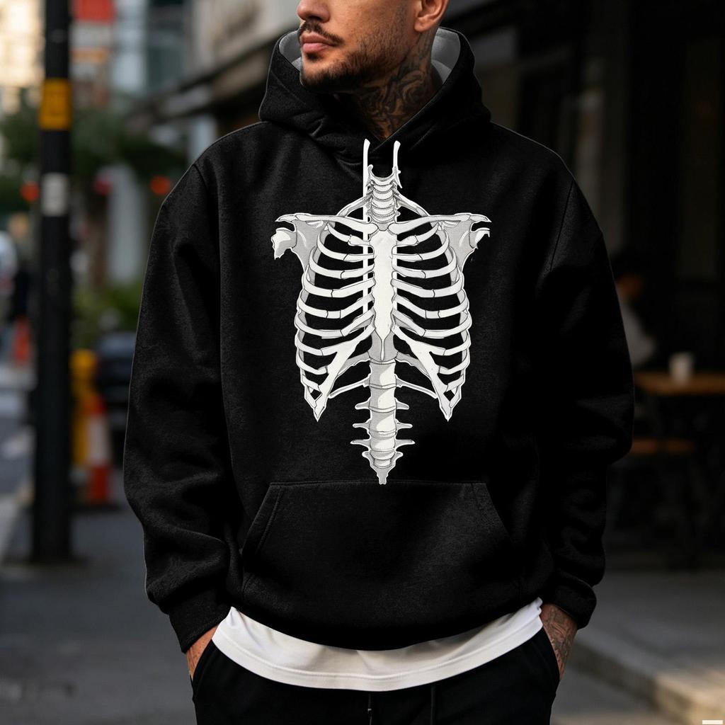 Men's Hooded Halloween Print Hoodie