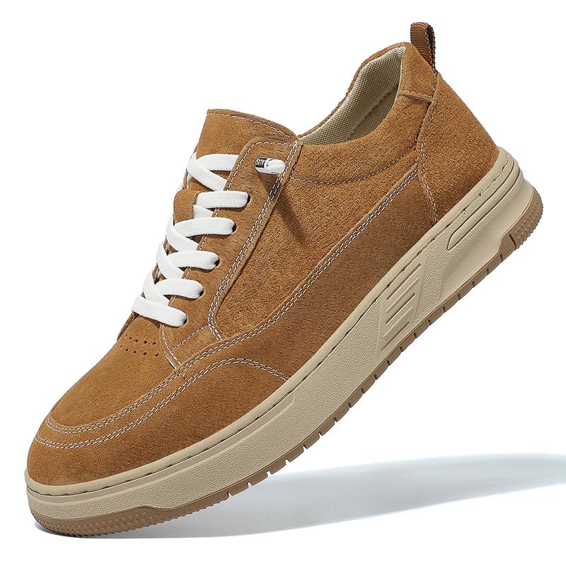 

Модная стильная мужская повседневная кожаная обувь Классическая уличная обувь для скейтборда Комфортная Нескользящая Шнуровка Вулканизированная обувь Мужские уличные кроссовки 44 жёлтый