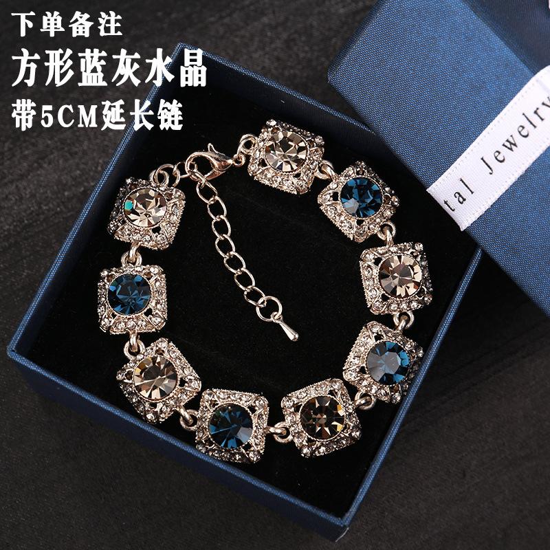 Super Flash Rhinestone Retro Bracelet Women's Fashion Crystal Hand Jewelry Gift Internet Celebrity Bracelet Atmospheric Bracelet Bracelet
