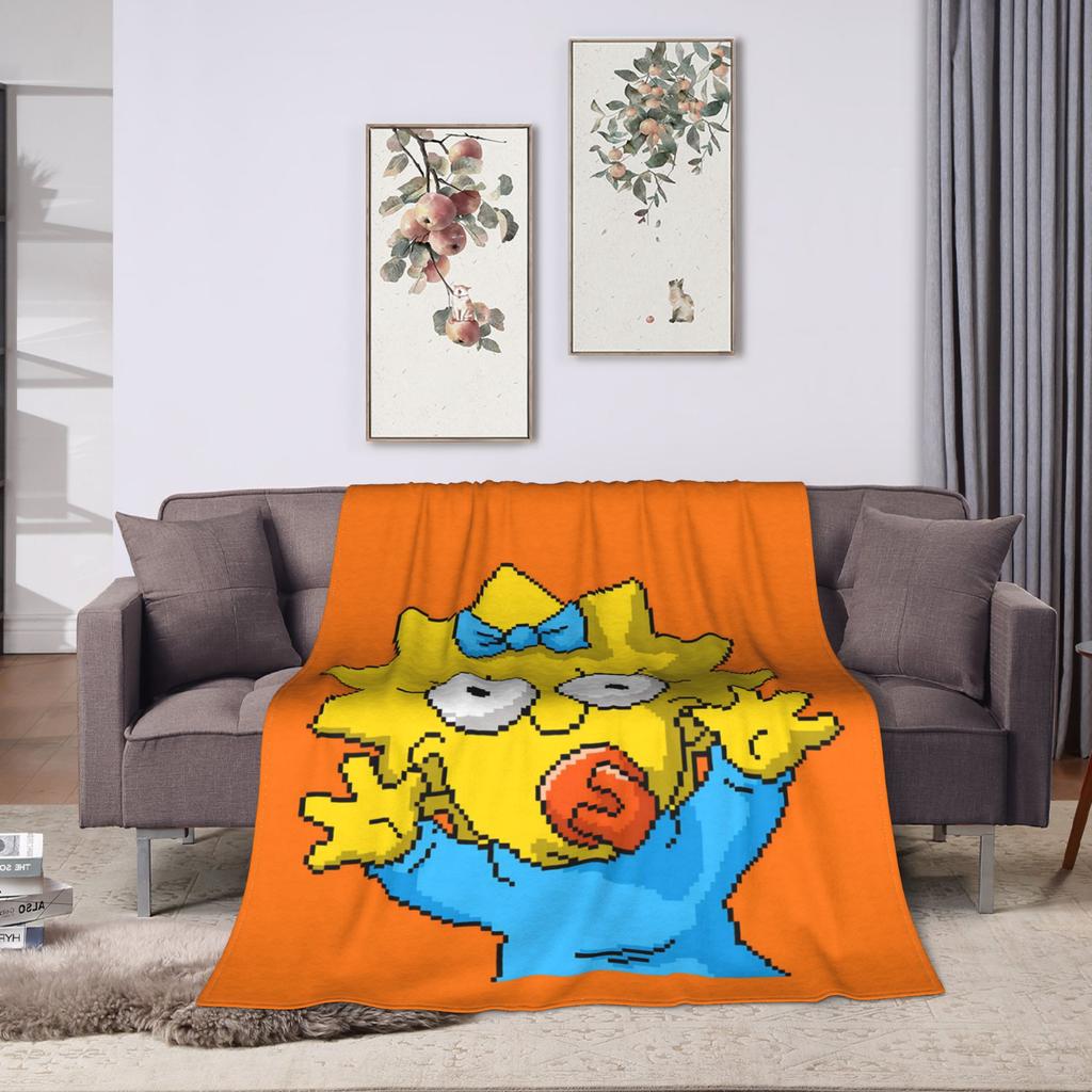 Simpsonsed Cartoon Blanket Velvet Autumn/Winter Multifunction Warm Throw Blanket For Bed Couch Bedding Throws