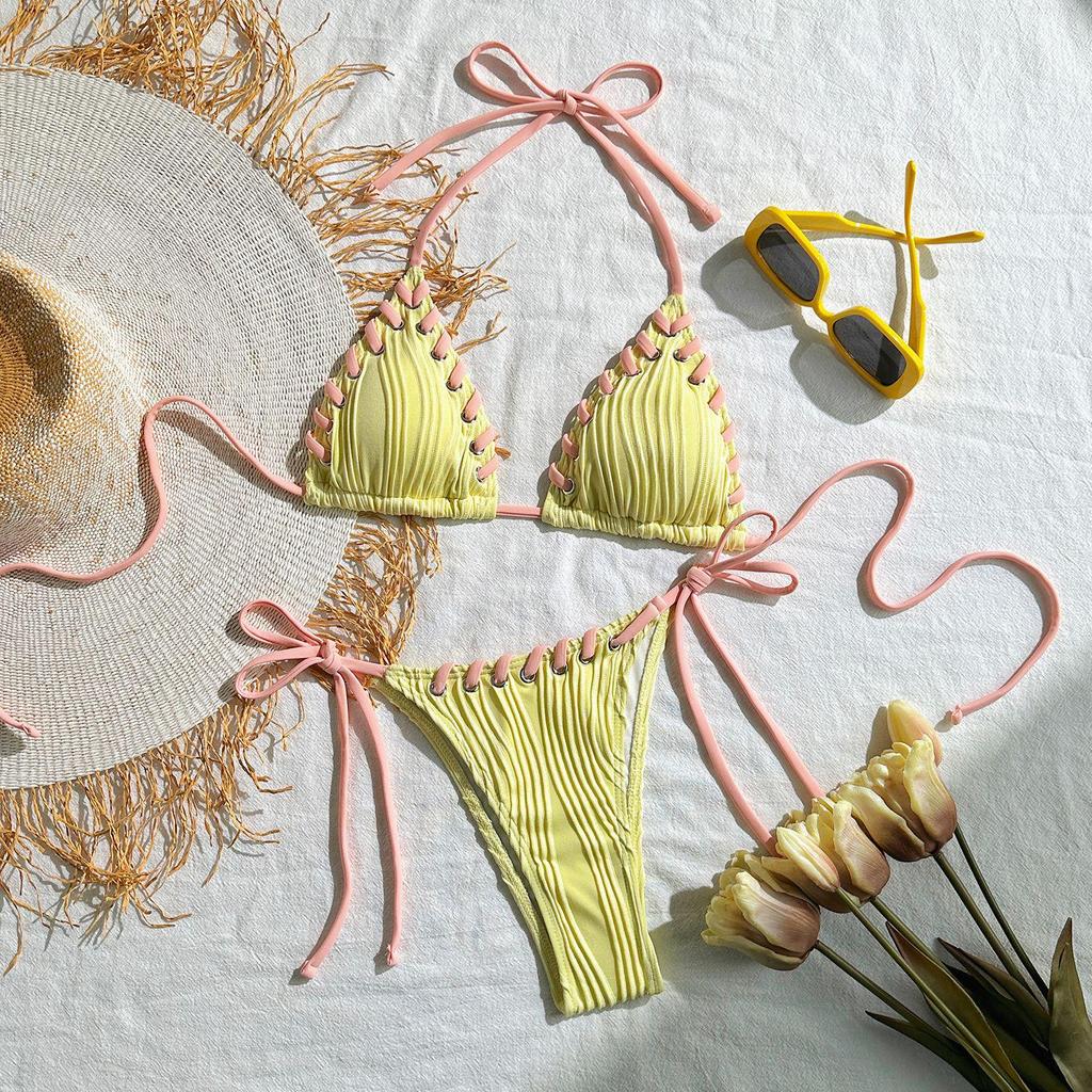 2025 European & American Sweet Personality Split Bikini Swimwear