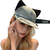 Autumn hat women's big brim show face small cap y2k spice girl wind cat ear baseball cap retro cowboy hat