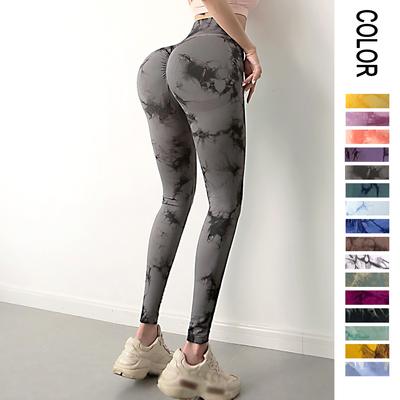 Women Seamless Tie Dye Yoga Leggings High Waist Fitness Sexy Fashion Leggings Exercise Running Lifting Buttocks Cycling Leggings