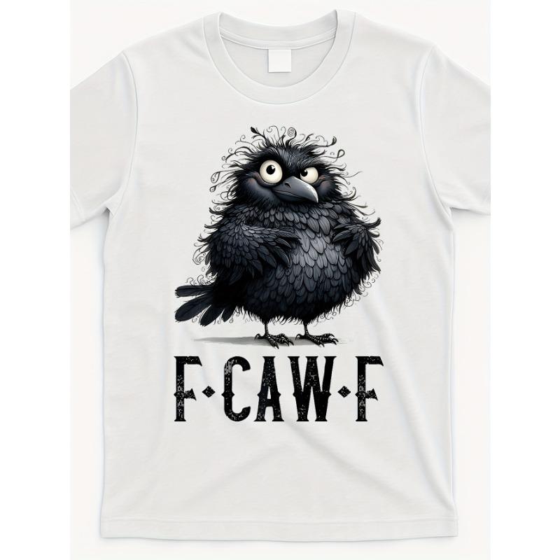 

European sizes F Caw F Black Crow Black Bird Funny Crow F Caw F Premium T Shirt Same Style for Men Summer Short-Sleeved Printed S белый