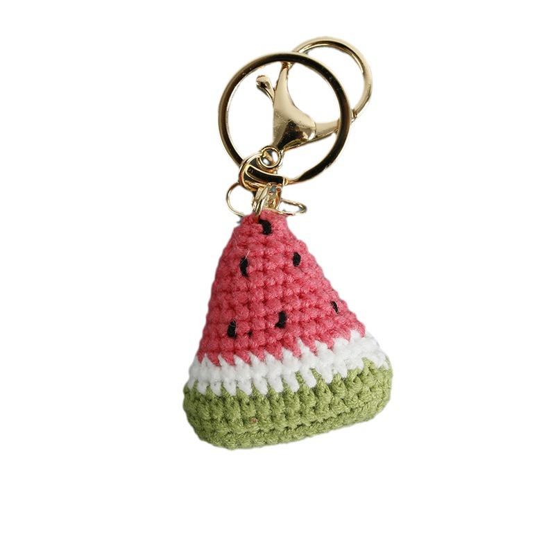 FashionHandmade Weaving Wool Crochet Unique Knitted Pendant Watermelon Pendant Gifts Key Chains Bag Charm