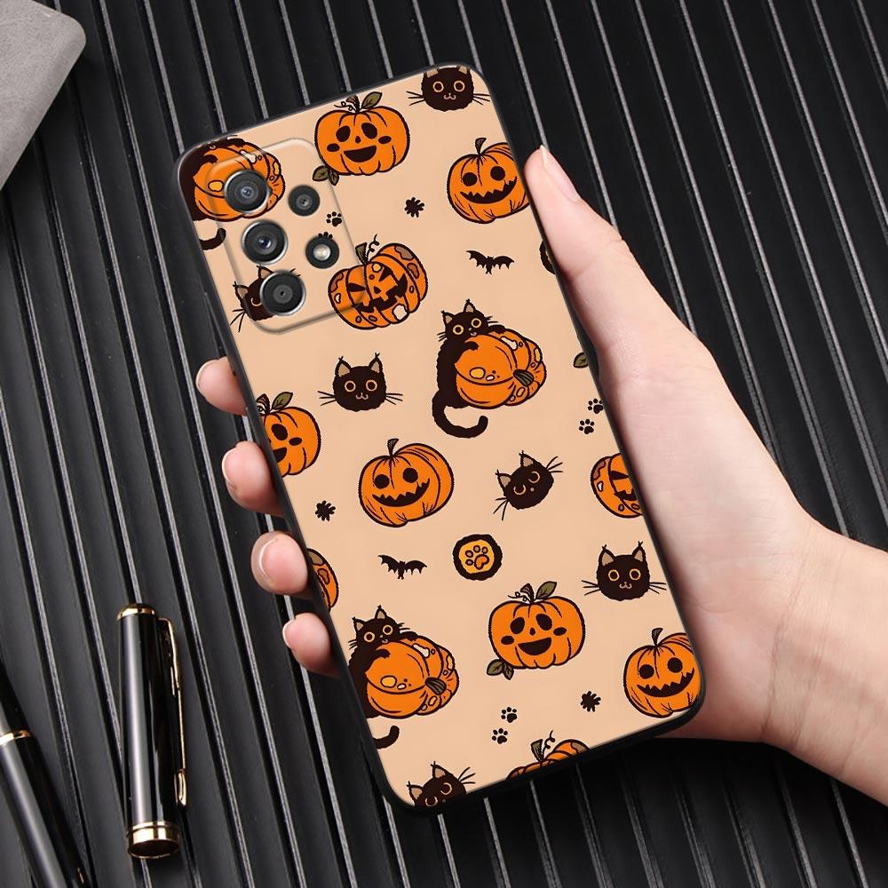 Happy Halloween Cat Pumpkin Phone Case A56 5G For Samsung Galaxy A56 A55 A36 A26 A16 A54 A52 A35 A34 A25 A21S A15 A06 Soft Cover