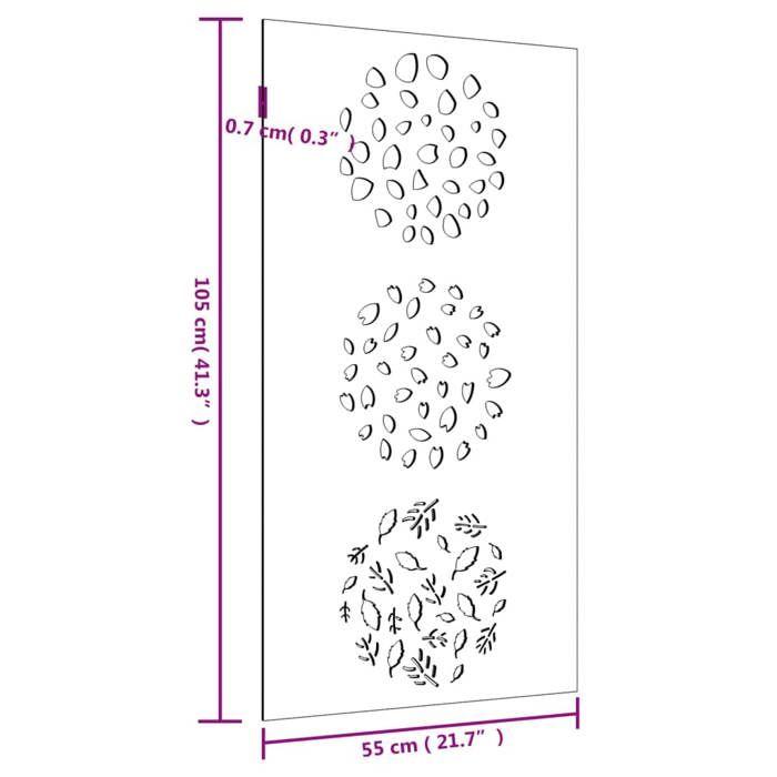 VidaXL Décoration murale jardin 105x55 cm acier corten design feuille 824494