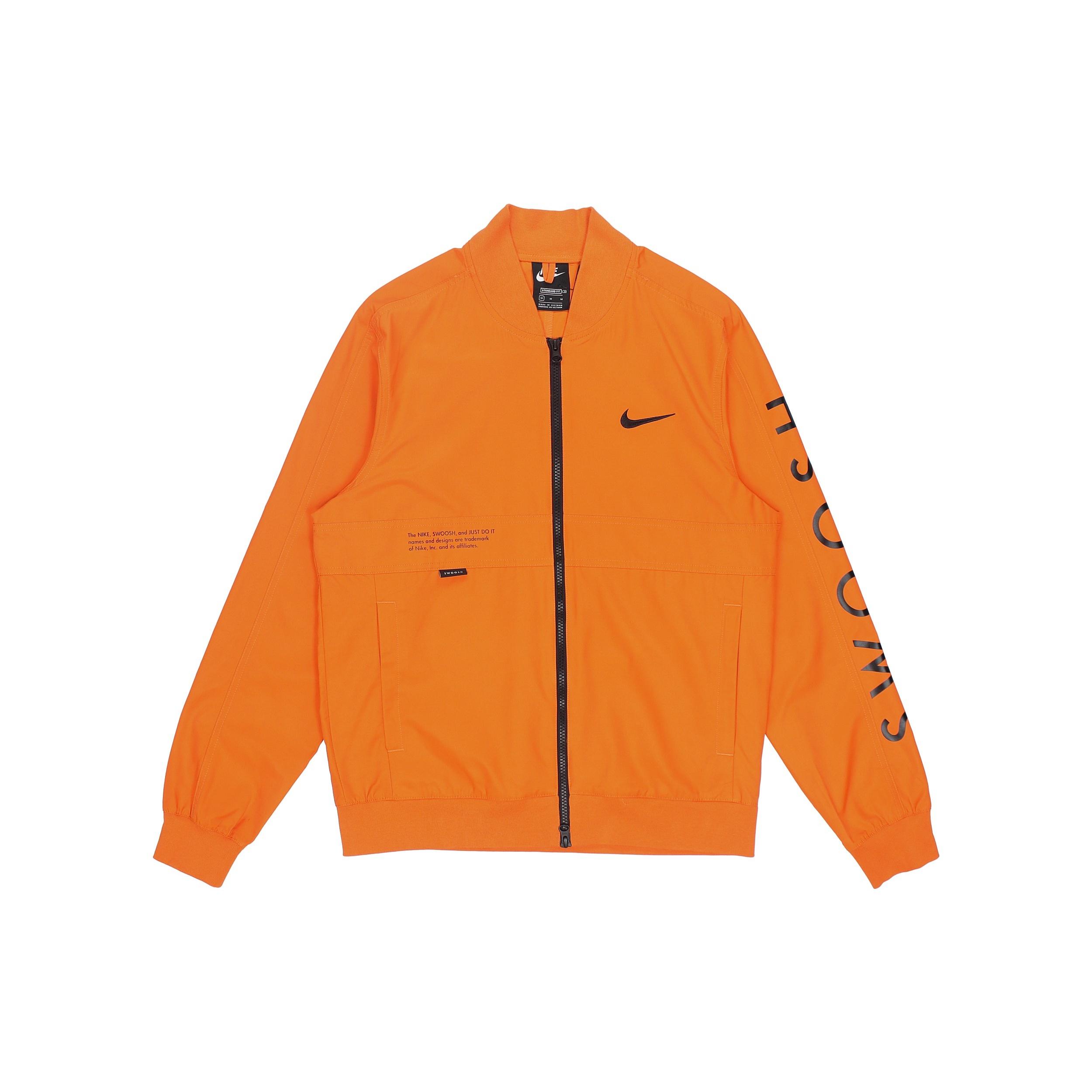 Nike Sportswear Swoosh Logo Printing Sports Jacket Orange Men s DJ5368-801 L