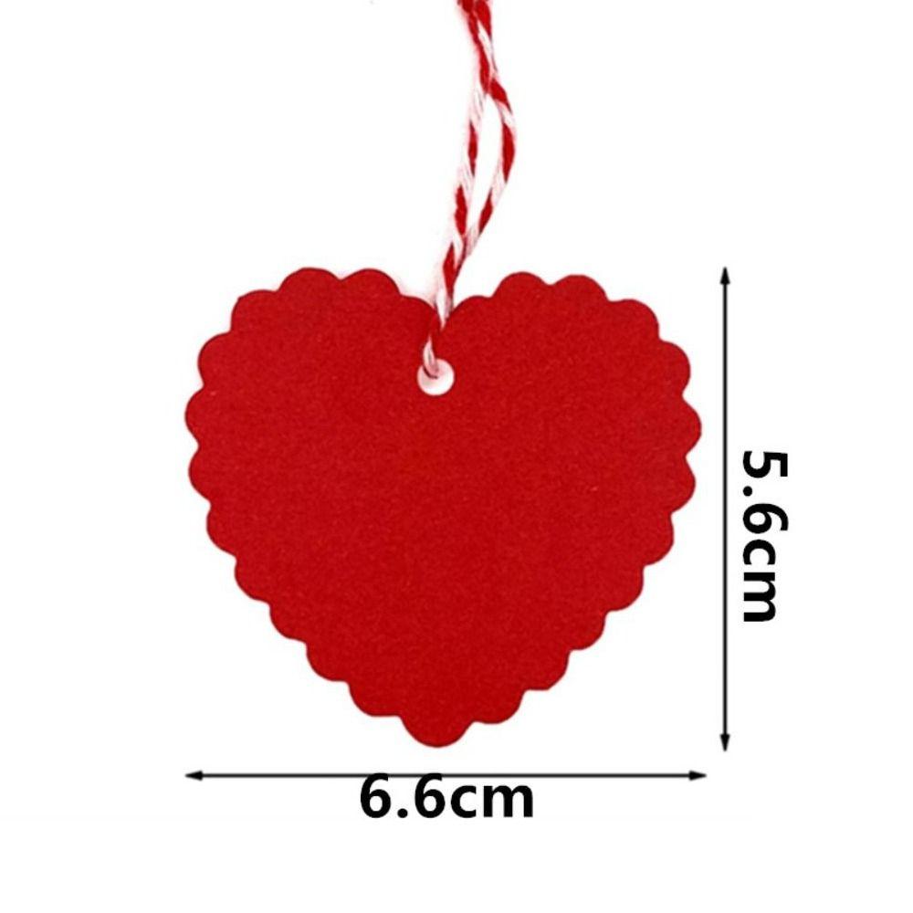 100pcs DIY Valentine's Day Tags Heart Shape Blank Red Pink Paper Gift Labels Hanging Decoration Heart Shaped Cards