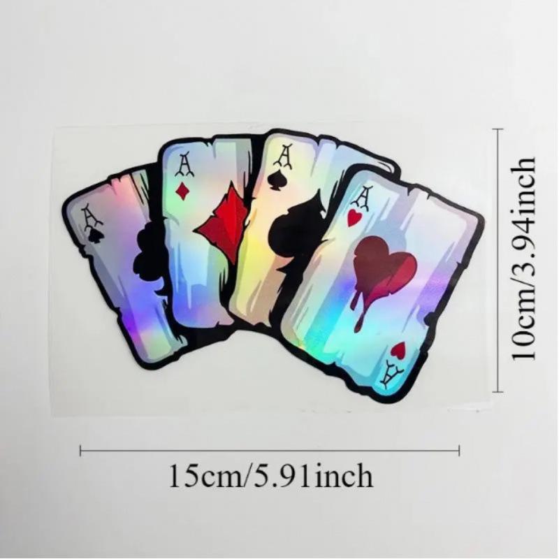 Multicolor Creative Cartoon Playing Card Decals for Cars & Motorcycles