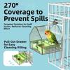 Removable Tray Bird Cage Feeder Box Spill-Resistant Easy-Clean Clear Cage Feeder No Mess Transparent Birds Food Container
