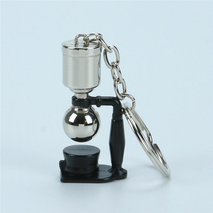 Creative Barista Coffee Tamper Keychain Coffee Machine Handle Moka Pitcher Keyring Portable Coffeeware Espresso Accessories Gift