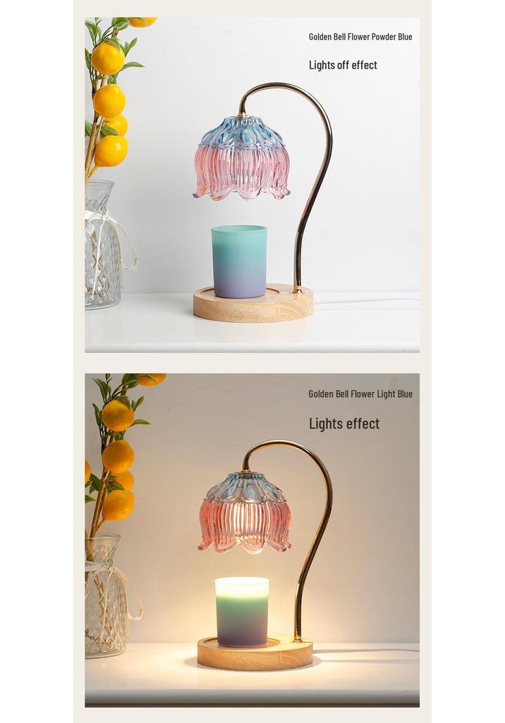 Luxury Glass Aroma Wax Melt Lamp - Fragrance Candle Light for Bedroom, Bedside Table, or Desk. Ideal Decorative Gift.