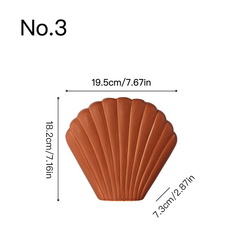 Creative Art Shell Vase Ceramic Hydroponic Vase Flower Arrangement Home Decor Indoor Decoration Desktop Ornaments