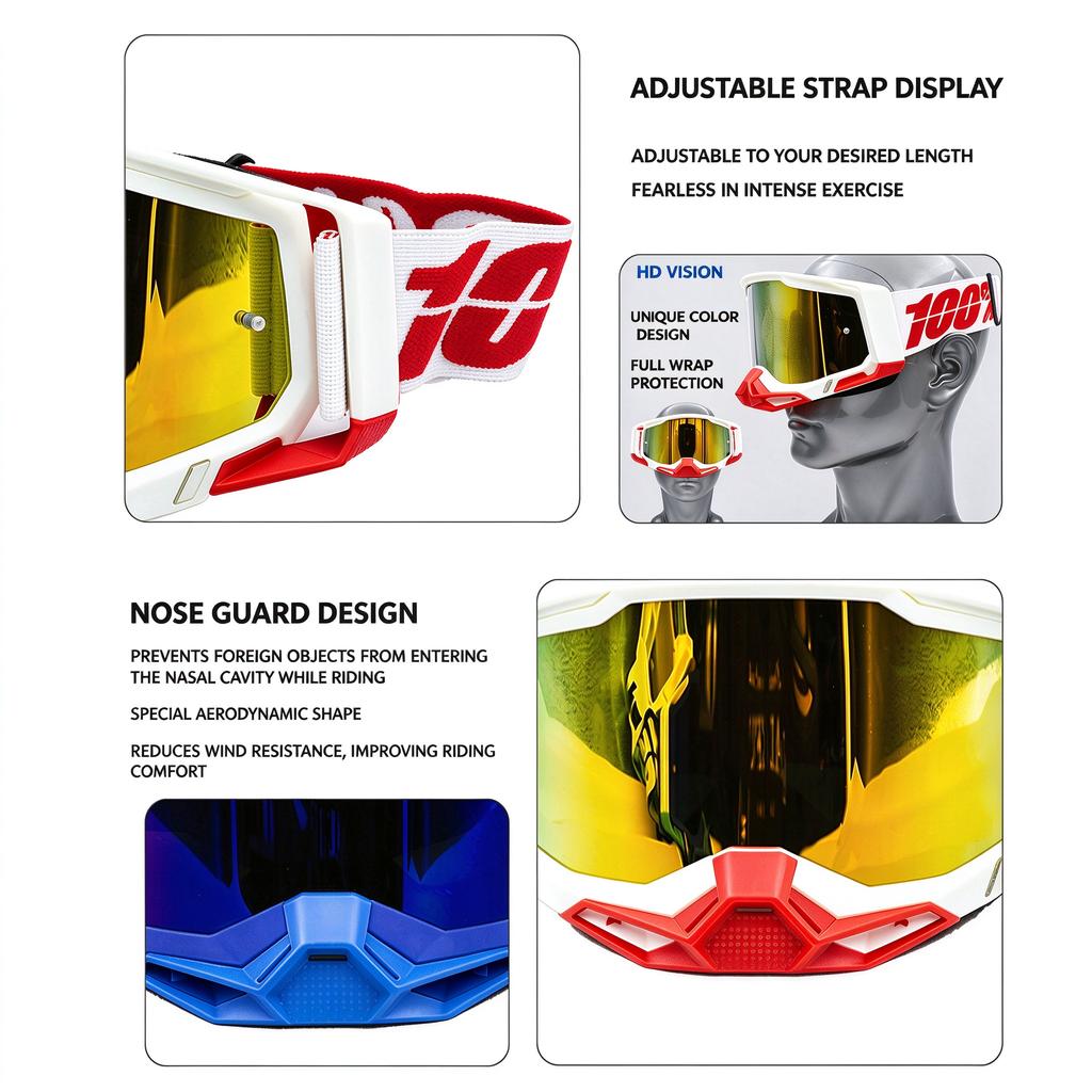 New Motorcycle Off-Road Goggles Outdoor Sports Color-Changing Riding Full Face Protective Ski Safety Glasses Motocross Goggles