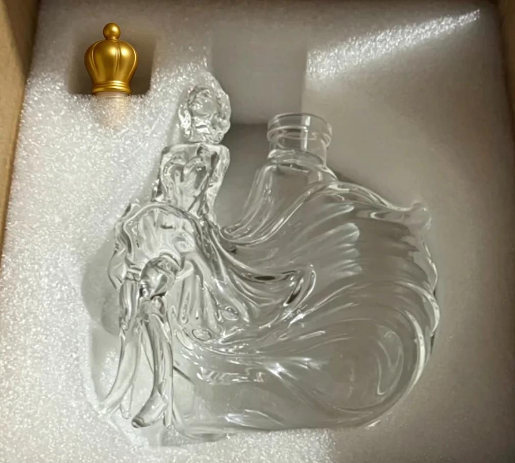 Unique Leakproof Glass Spirit Decanter Dancing Figure Crown Top Wine Whiskey Storage Bottle Special Housewarming Gift