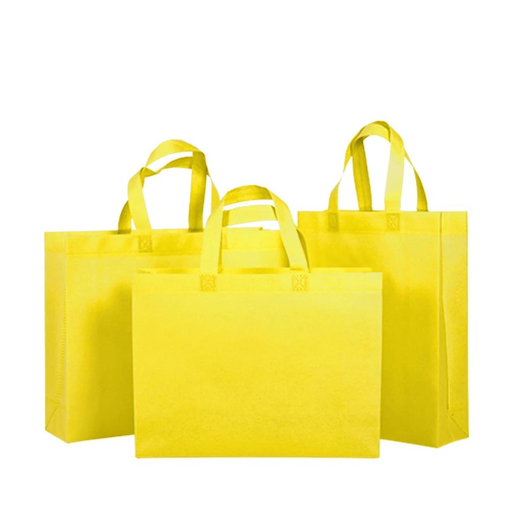 10/20PCS Colorful Nonwoven Tote Bags Handle Custom Logo Reusable Business Packing Bags Storage for Shopping Cloth Fabric Pouches