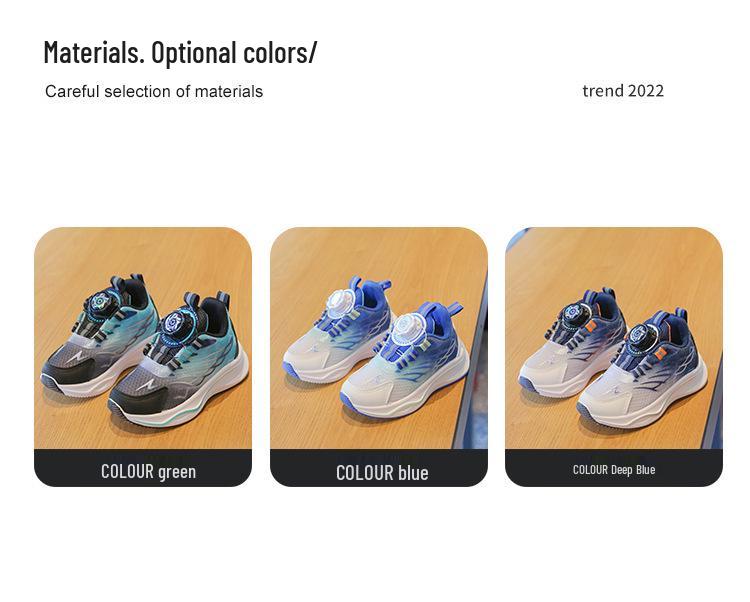 2026 Kids' Sports Shoes: Boys' Casual Button Sneakers & Girls' Soft Sole Running Mesh Shoes for Spring & Autumn