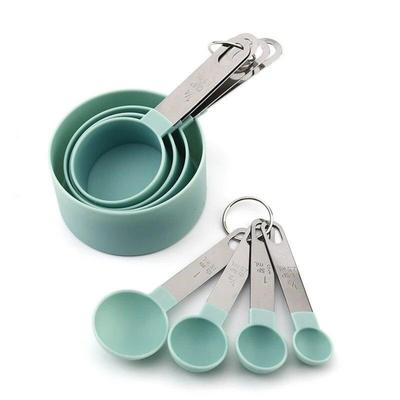 8PCS Messbecher Löffel Set Für Backen Kuchen Gebäck Kochen Utensilien Edelstahl Griff Küche Werkzeuge Zubehör