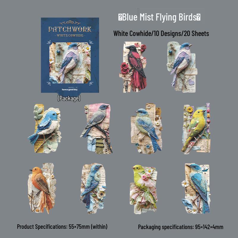 Beautiful Day Vintage Sticker Pack: Patchwork Art for DIY Journaling & Collage