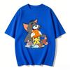 2026 New Tom Jerry Print Tshirt Casual Loose Couple Family Matching Outfits Short Sleeve Cotton Tee Summer Streetwear Tops Y2k