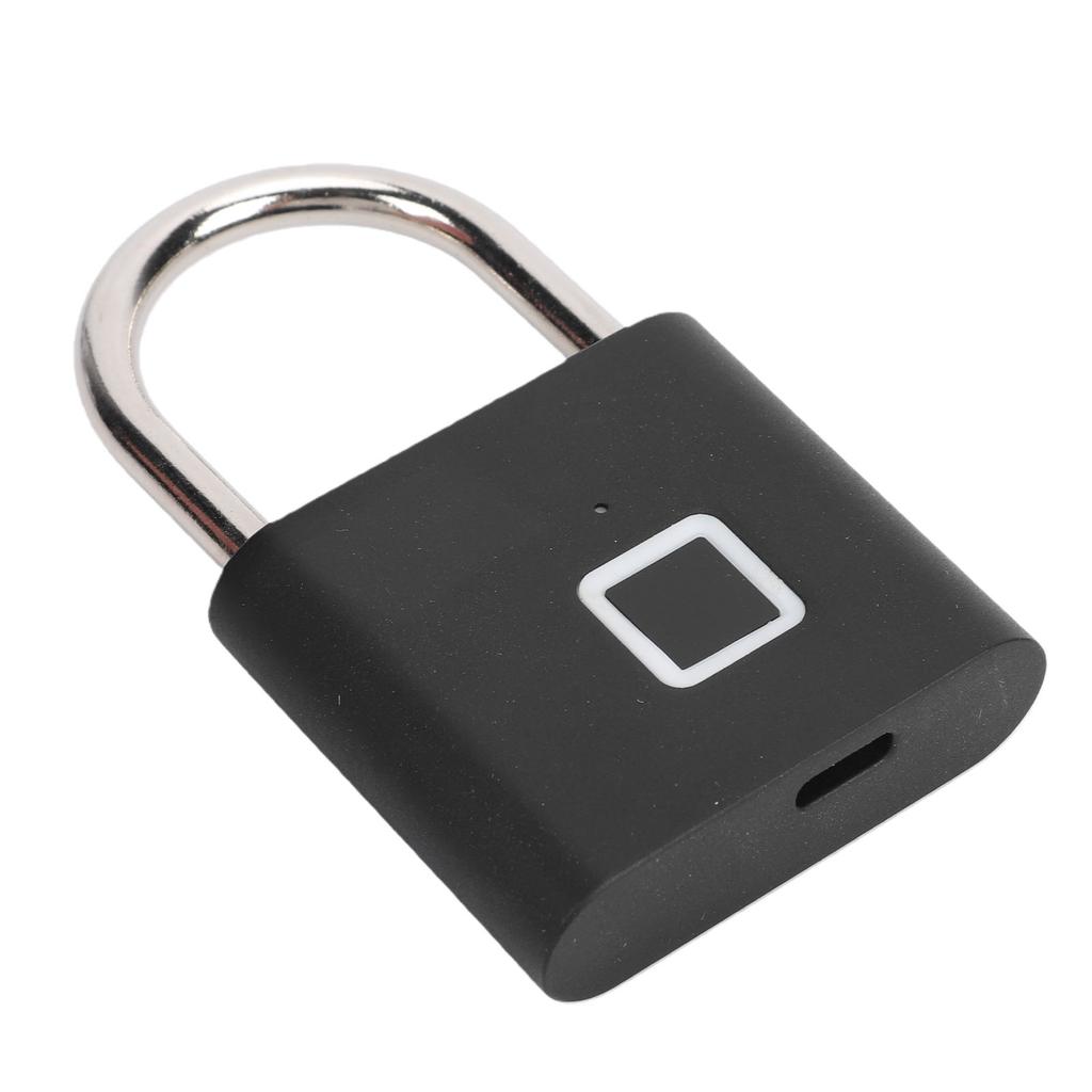Fingerprint Padlock Keyless Water Proof Fingerprint Lock USB Rechargeable Quick Unlock for Backpack Luggage Black 20