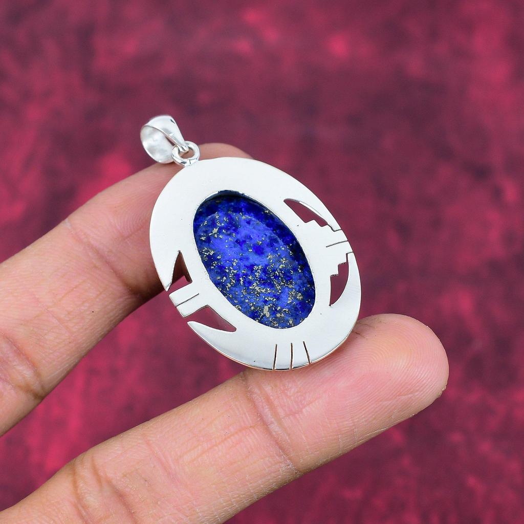 Lapis Lazuli Pendant Handmade Gemstone Jewelry, 925 Solid Sterling Silver Pendant ,Unique Design Jewelry Pendant