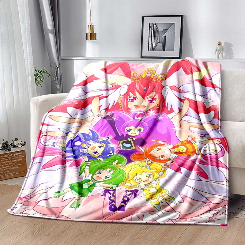 This 3D printed Pretty Cure soft plush blanket is made of flannel and is suitable for use in living rooms, bedrooms, beds, sofas