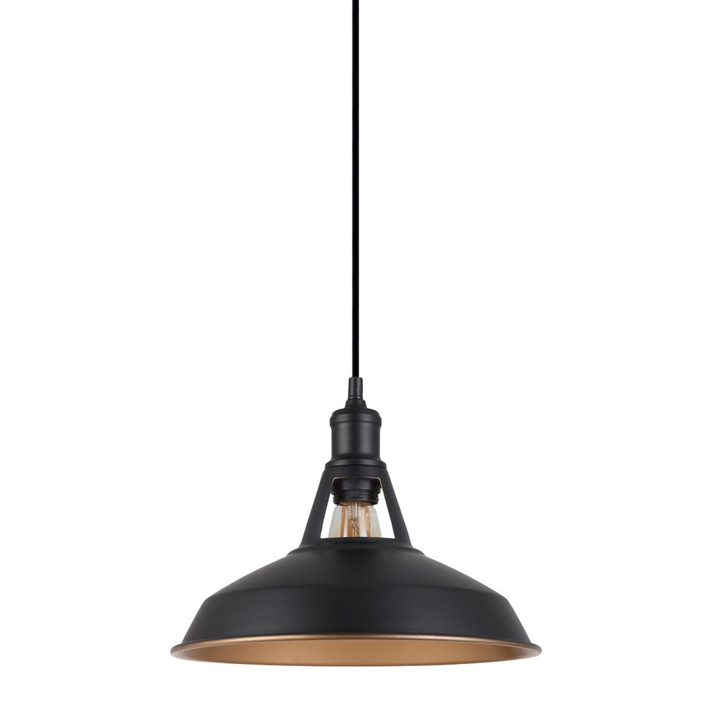 Lampa Wisząca Freya 1 E27 Czarny Italux Mdm-2315/1 M Bk+Gd