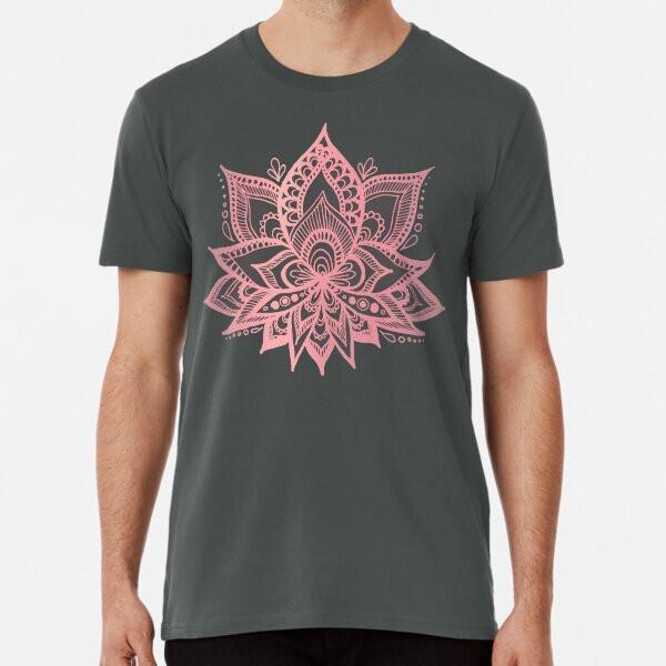 Pink and Grey Lotus Flower S to 5XL Made in the AU/USA T-Shirt