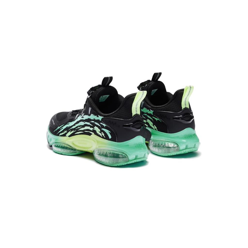 Anta Kids Fabric Comfortable Durable Sports Casual Non-Slip Running Shoes Kids Sneakers Black Green 312445523U-1