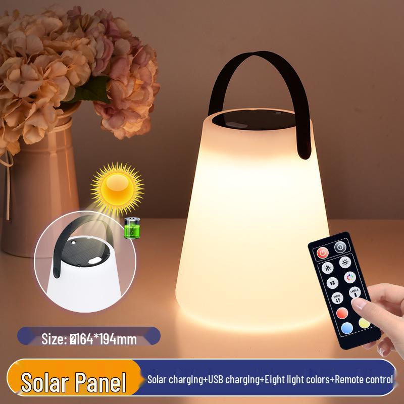 European-Style LED Table Lamp: Egg-Shaped Remote Control Bedside Night Light with USB Charging for Bedroom Ambiance