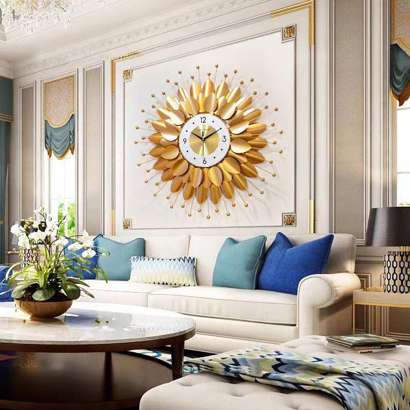 Clock Wall Clock Living Room Home Fashion Atmosphere Silent Quartz Clock European Light Luxury Art Watch Wall High-end