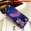 2DFlat Cute Cat Under Moonlit Sky Phone Case All inclusive film hard iPhone case, compatible with iPhone 18 Pro Max 17 16 15 14 13 12 11