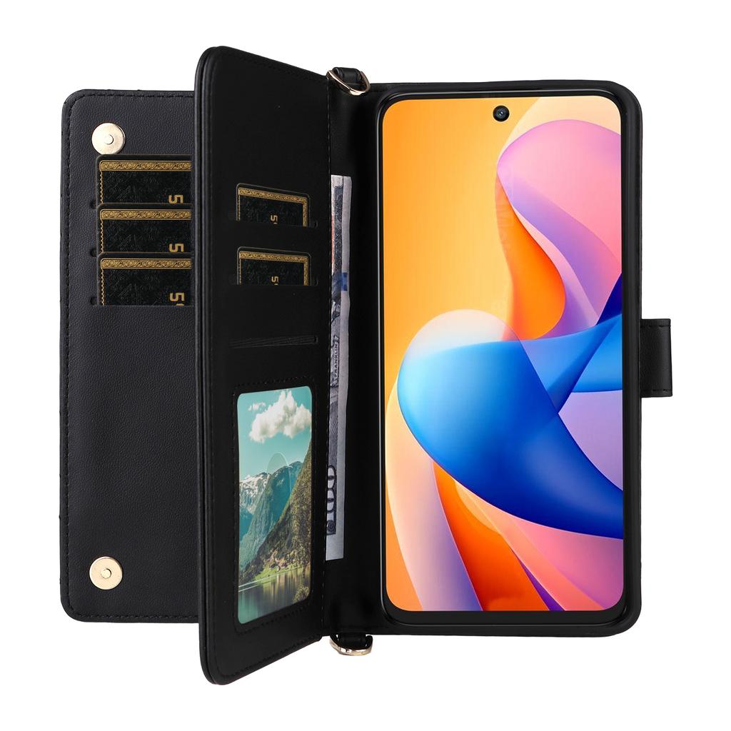 For TCL 60R 5G/60 5G Wallet Case with Shoulder/Wrist Strap Leather Phone Cover Stand