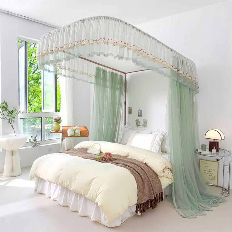 Thickened U-Shaped Mosquito Net Tent: Rail-Type, Three-Door, Princess Style for Home Use (1.8/1.2 Bed)