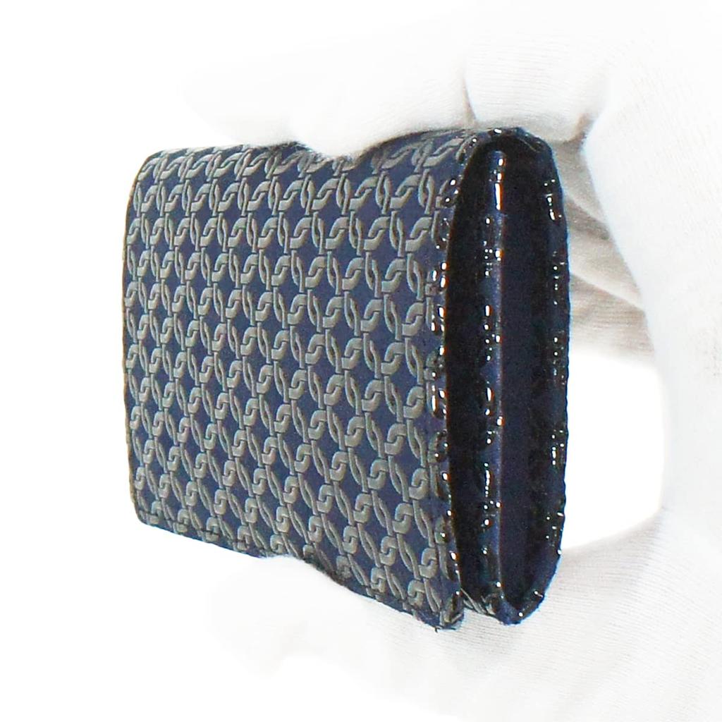 Inden Business Card Large Deer Navy Blue x Black Small Chain Ring [Indenya] Holder, Capacity, Leather, Lacquer, 2501-04-177