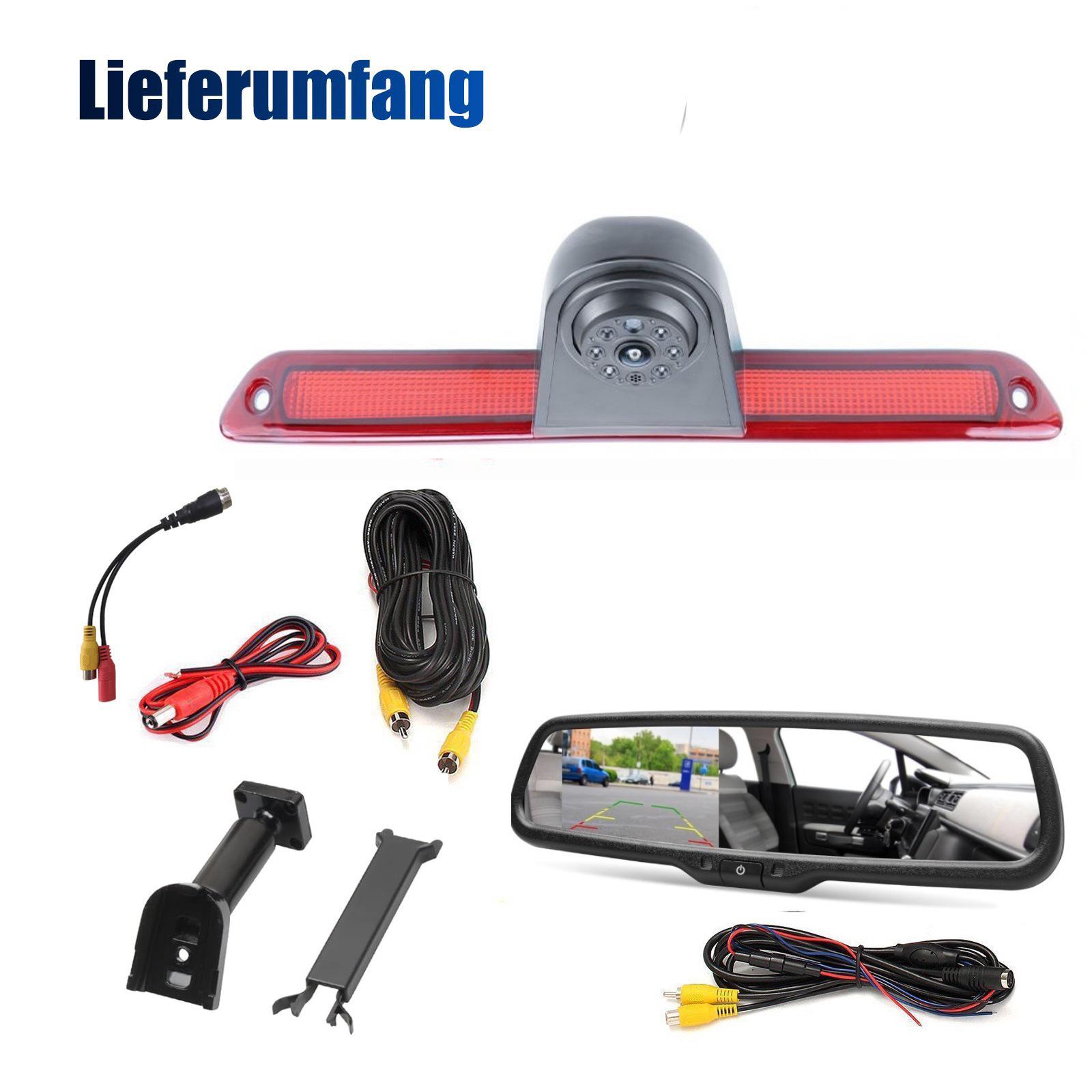 Compatible Mercedes Sprinter Crafter 4.3  Rearview Mirror Monitor with High-Mounted Brake Light Reversing Camera