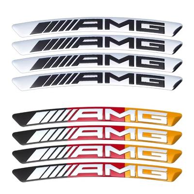 Adesivos Emblema Emblema de Roda 3D de Alumínio AMG Para Mercedes Benz AMG Smart W205 C300 W203 W206 W108 W124 W126 W140
