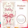 Birthday Banner Elegant Calligraphy Party Backdrop Birthday Background White Lace Pattern Festive Banner For Doorway