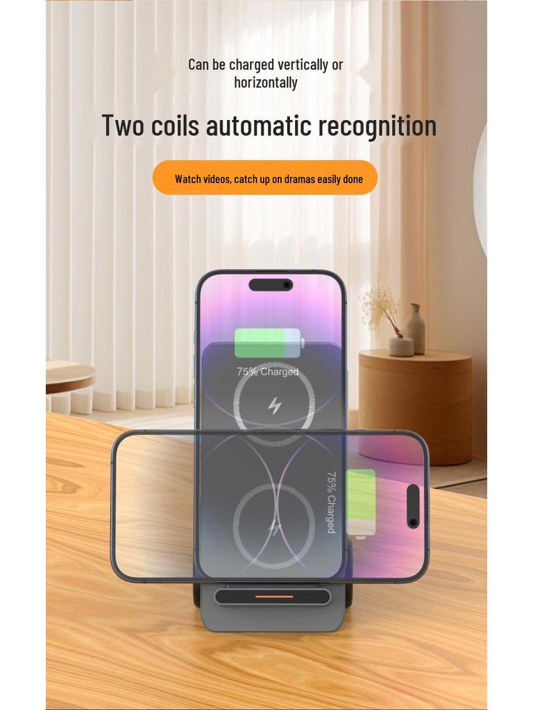 Compact Car Desktop Wireless Charger with Fast Charging Forklift for Apple 15 Watch & Phone Holder