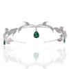 Pendente Foglia Diamante Goccia d'Acqua Corona Copricapo in Lega Retro per Festival