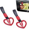 2 PCS Car Warning Hanging Ring, ABS Nylon with Broken Heart Shape Rear Bumper Hand Pull Ring, Multi-purpose Personalized Decorative Accessory, Fit