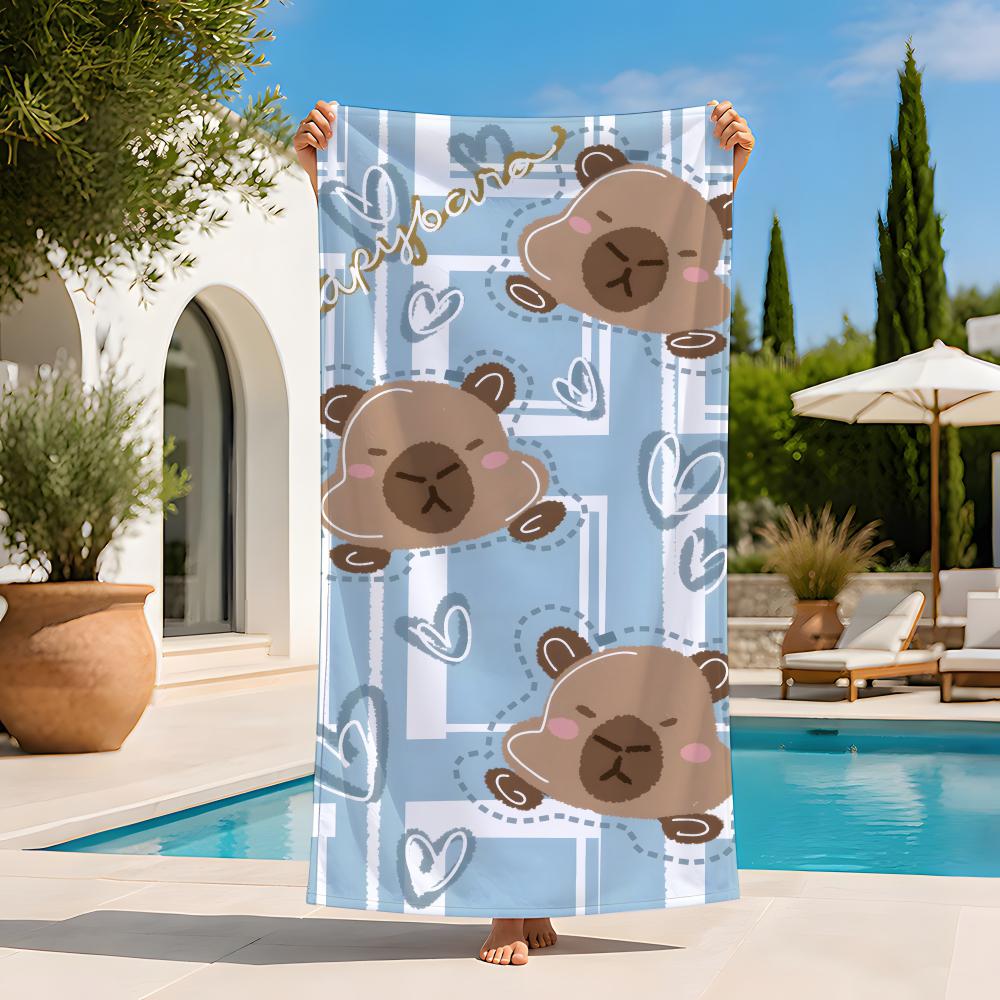 Animal c-capybara Towel Extra Large Beach Towel Quick Dry Sand Free Super Absorbent Lightweight