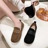 Fashion Women's Flat Shoes Elegant Party Brown With Heel Round Toe Retro Style 2025 Trend On Sale Cheap Clearance Korean Ladies Footwear