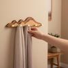 Wave-Shaped Wooden Wall Hanger Easy to Install for Bedroom, Hallway